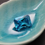 帝王托帕石裸石瑞士蓝宝石八角长方形珠宝首饰裸钻海蓝粉熔戒指面
