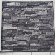 中式复古墙纸砖块壁纸黑灰色深灰色砖纹墙纸 仿真文化石电视墙纸