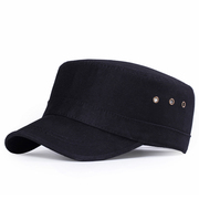 帽子男士韩版夏天平顶帽黑色时尚鸭舌帽纯色休闲运动帽遮阳太阳帽