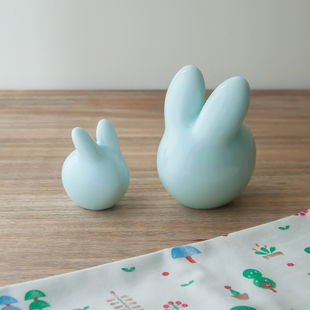 晴兔 陶瓷十二生肖兔子小摆件 手工田园家居装饰品可爱生日礼物