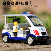凯迪威合金工程车儿童，警车玩具警察巡逻车男孩，小汽车合金汽车模型