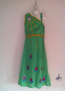 孔雀舞蹈演出服/少数民族傣族服装/葫芦丝舞台演奏服装女童装绿色