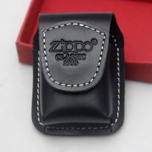 美国之宝zippo打火机，皮套套包牛皮，黑色棕色钢夹正版
