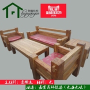 老榆木沙发纯实木沙发组合木质客厅转角沙发中式大料沙发实木家具