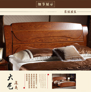 高档水曲柳全实木床白色，双人床1.8米中式高箱储物1.5米简约婚床
