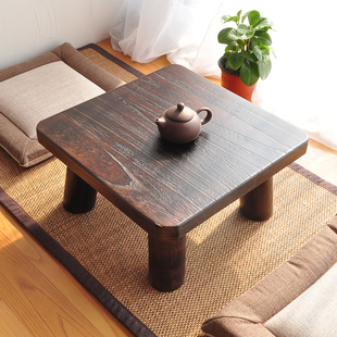 日式烧桐木小方桌简约榻榻米飘窗桌子小茶几矮桌子实木地桌