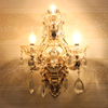 别墅k9欧式水晶蜡烛，壁灯三头双头客厅，壁灯三头锌合金酒店大厅