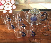 加厚耐热玻璃煮泡花草茶壶茶具透明不锈钢玻璃过滤内胆功夫整套装