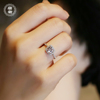 唐奢925纯银D色一克拉莫桑石钻戒仿真钻石求订结婚戒指女小众设计
