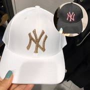 韩国MLB棒球帽施华洛布斯奇水钻NY调节款春夏男女同款