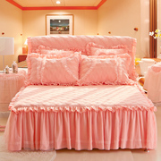 韩版公主床罩床裙式单件蕾丝花边床单保护套18x20x22m床套夏天