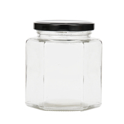 蜂蜜玻璃瓶子防漏透明密封储物六角酱菜辣椒酱果酱罐头带盖