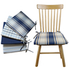 美式乡村地中海臧蓝色大格子，条纹椅垫坐垫，餐厅布艺可拆洗海绵坐垫