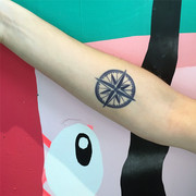 INKBOX果汁纹身图案纹身模板 (B47)6x6cm 指南针