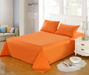 全棉四季款简约素色橙色，单品床单纯棉斜纹，活性印染纯色单色被单单