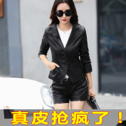 2021春季女式机车皮衣女，外套中长款大码女装修身显瘦冬短外套