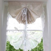 纯白美式小鸟提拉帘扇形帘气球帘纱罗马帘厨房卫生间帘子