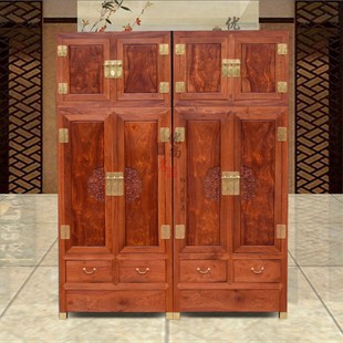 红木家具缅甸花梨木顶，箱柜中式实木，大果紫檀衣柜衣橱储物柜收纳柜