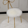 白色仿羊毛蝴蝶椅坐垫圆形，椅垫梳妆台网红毛毛，垫凳子加厚圆垫地垫