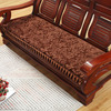 毛绒实木沙发垫单三人(单三人，)组合加厚秋冬长椅，老式木头沙发坐垫毛毛防滑