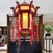 中式吊灯实木复古客厅餐厅灯具仿古羊皮木艺宫灯酒店茶楼中国风灯