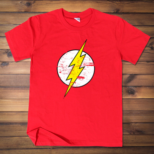 闪电侠The Flash生活大爆炸谢尔顿同款T恤男女短袖打底衫半袖夏装