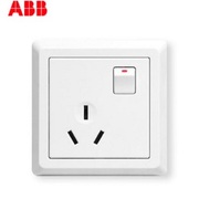 ABB开关插座德逸雅白一开16A三孔带开关大功率插座空调墙壁插座有