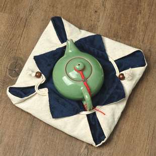 纯棉麻布袋茶杯壶袋首饰，包收纳袋正方形，抽绳袋束口袋绒布袋包装袋