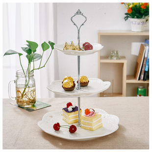 欧式陶瓷创意水果盘子篮客厅创意蛋糕架下午茶点心盘现代生日