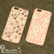 樱花适用于苹果6s浮雕手机壳，iphone6plus保护套5.5全包超薄软壳