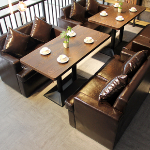 咖啡厅桌椅组合主题西餐厅酒吧，桌椅甜品饮品奶，茶店小吃店卡座沙发