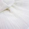 服装布料白色风琴百褶压皱珍珠，雪纺半身长连衣裙面料0.5cm