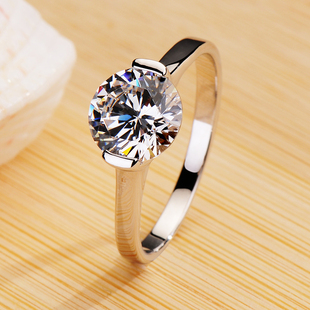 美国莫桑石钻石(石钻石)戒指，钻戒珠宝时尚首，饰品女钻戒婚戒带证书0651
