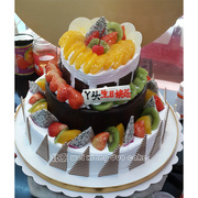 多层蛋糕 生日 北京蛋糕店直送 新鲜双层新鲜水果夹心 三层蛋糕