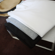 莱卡棉纯色净版净面修身显瘦打底衫短袖t恤男女，款白色黑加大码