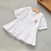 女童短袖娃娃衫夏季薄韩版童装纯棉衬衫，儿童宝宝裙衫半袖裙式上衣