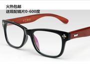 木腿眼镜框潮人木框眼镜架近视眼镜成品复古铆钉男女平光镜