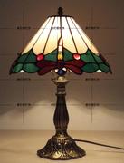 欧式帝凡尼彩色玻璃蜻蜓，台灯欧式温馨书房，客厅床头柜台灯艺术台灯