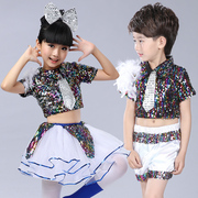 六一儿童节表演服男童女童爵士舞蓬蓬纱裙幼儿园舞蹈亮片演出服装