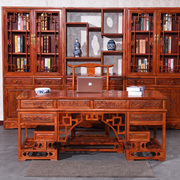 仿古中式实木榆木办公桌书桌明清家具小祥云大班桌写字台电脑桌