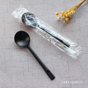 一次性勺子甜品勺100只加厚餐勺塑料勺子调羹芋圆勺 烧仙草勺饭勺
