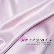 j879夏薄款浅粉色亮缎浅粉红色，弹力棉锦缎布料，光泽礼服连衣裙料