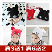 宝宝纯棉套头帽Q4韩版儿童卡通小手帽子婴儿睡帽男女童新生儿胎帽