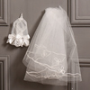 新娘韩式结婚短头纱结婚水钻短露指手套装婚纱配饰单拍不