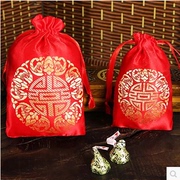 中式创意喜糖盒结婚回礼喜糖袋子婚礼婚庆用品织锦袋手提喜蛋