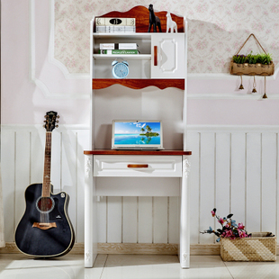 田园地中海电脑桌台式家用儿童，书桌书架组合70cm80厘米，学习写字桌