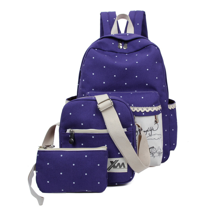 双肩包女包子母三件套中学生书包学院风旅行运