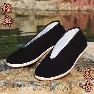 特大码传统老北京布鞋，男春秋款低帮男鞋圆口青中老年爸爸老头布鞋