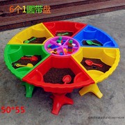 儿童沙滩戏水玩具幼儿园大沙池塑料太空沙水桌圆型组合带盖沙水盘