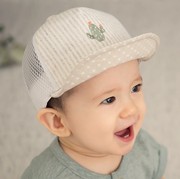 韩国进口婴儿童翻边鸭舌，帽子男女宝宝夏季网面遮太阳帽棒球帽